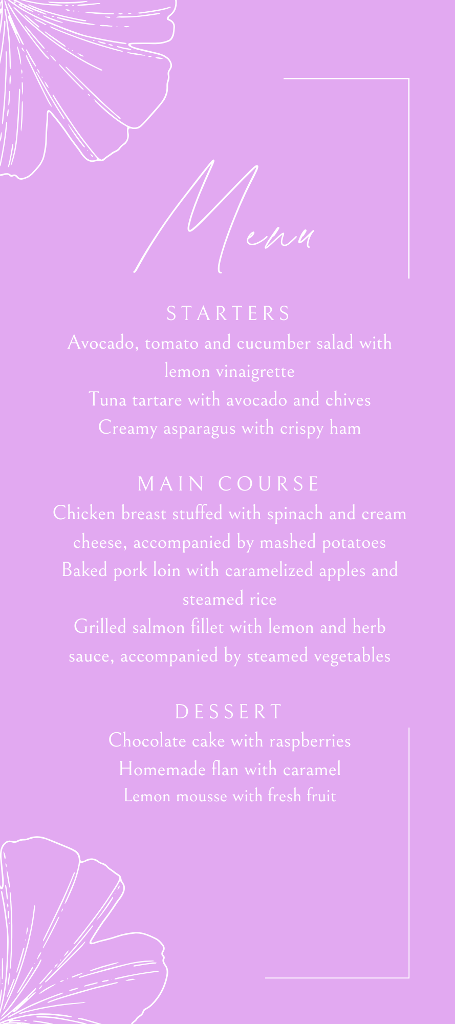 Digital MENU Template