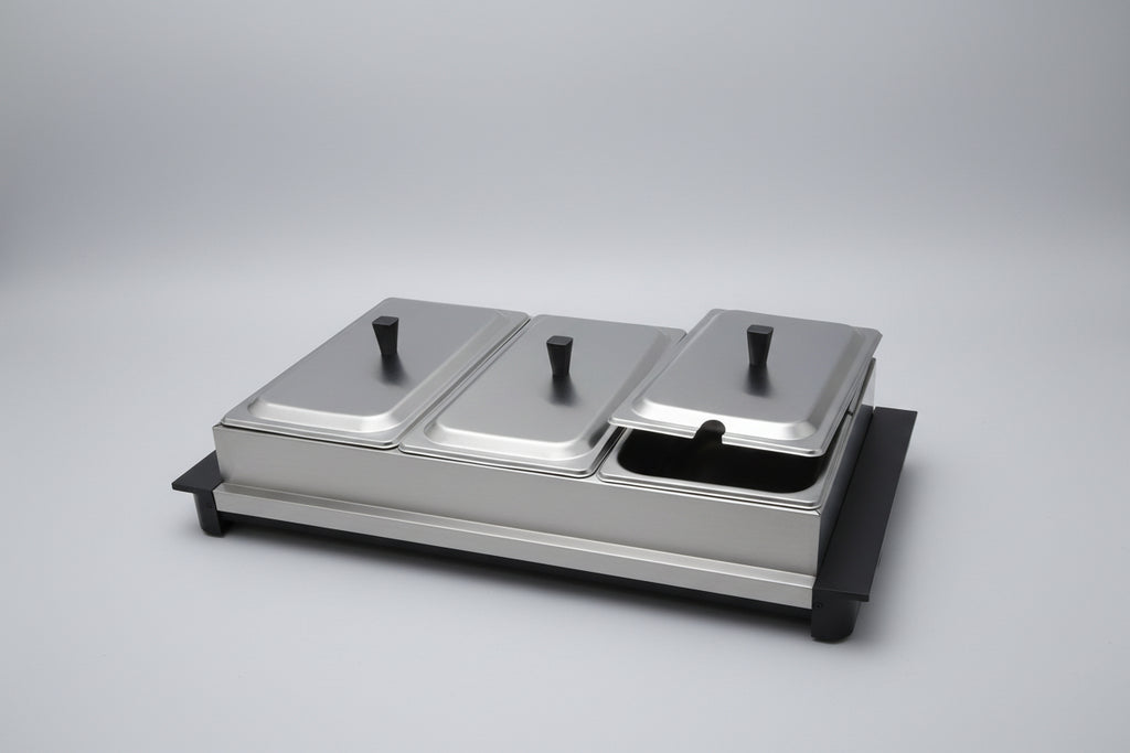 Electric Stainless steel triple burner buffet chafing dish