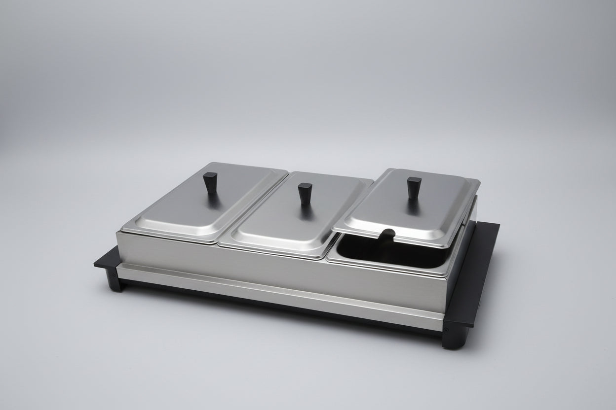 Electric Stainless steel triple burner buffet chafing dish
