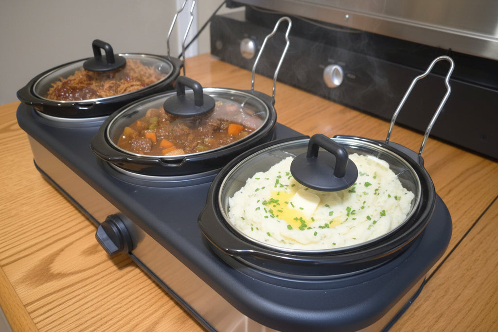 Triple Slow Cooker Buffet & Serve