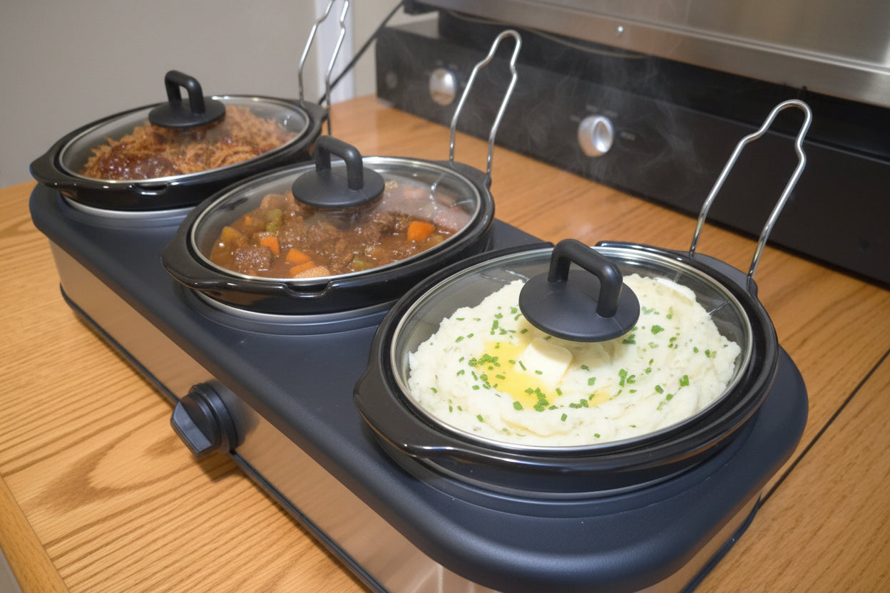 Triple Slow Cooker Buffet & Serve