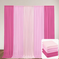10x8 Feet Gradient Pink Backdrop Curtain, 5-Panel Wrinkle-Free Photo Backdrop