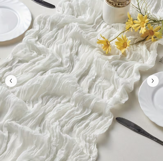 Navy Blue Cheesecloth Table Runner - Boho Style