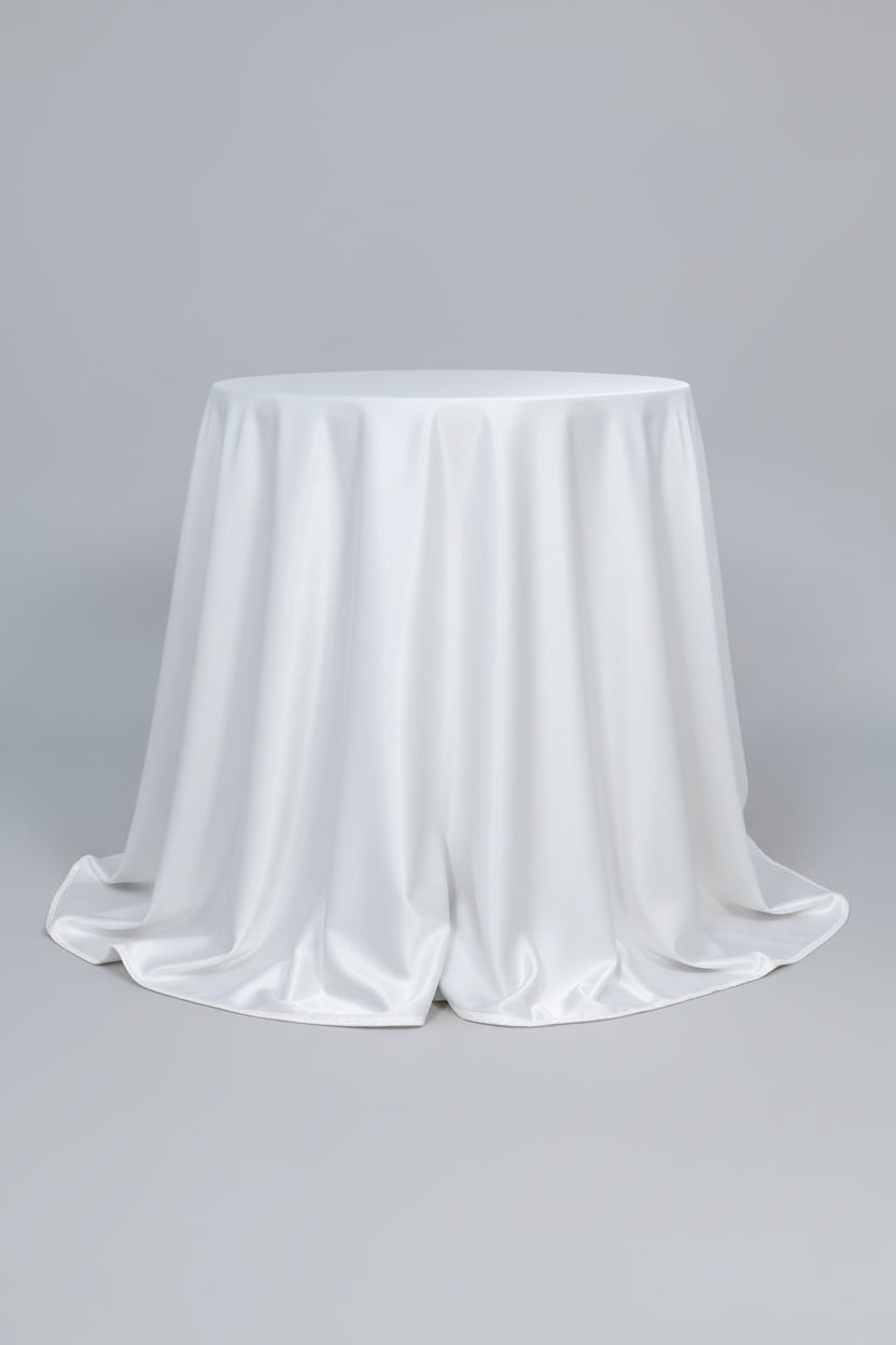 Reversible Round Tablecloth 120" - 132 - Gold & White