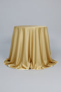 Reversible Round Tablecloth 120" - 132 - Gold & White