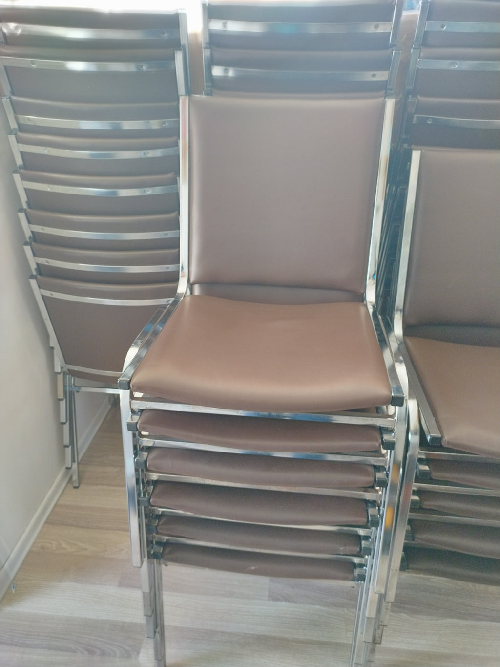 Stackable Leather Chairs