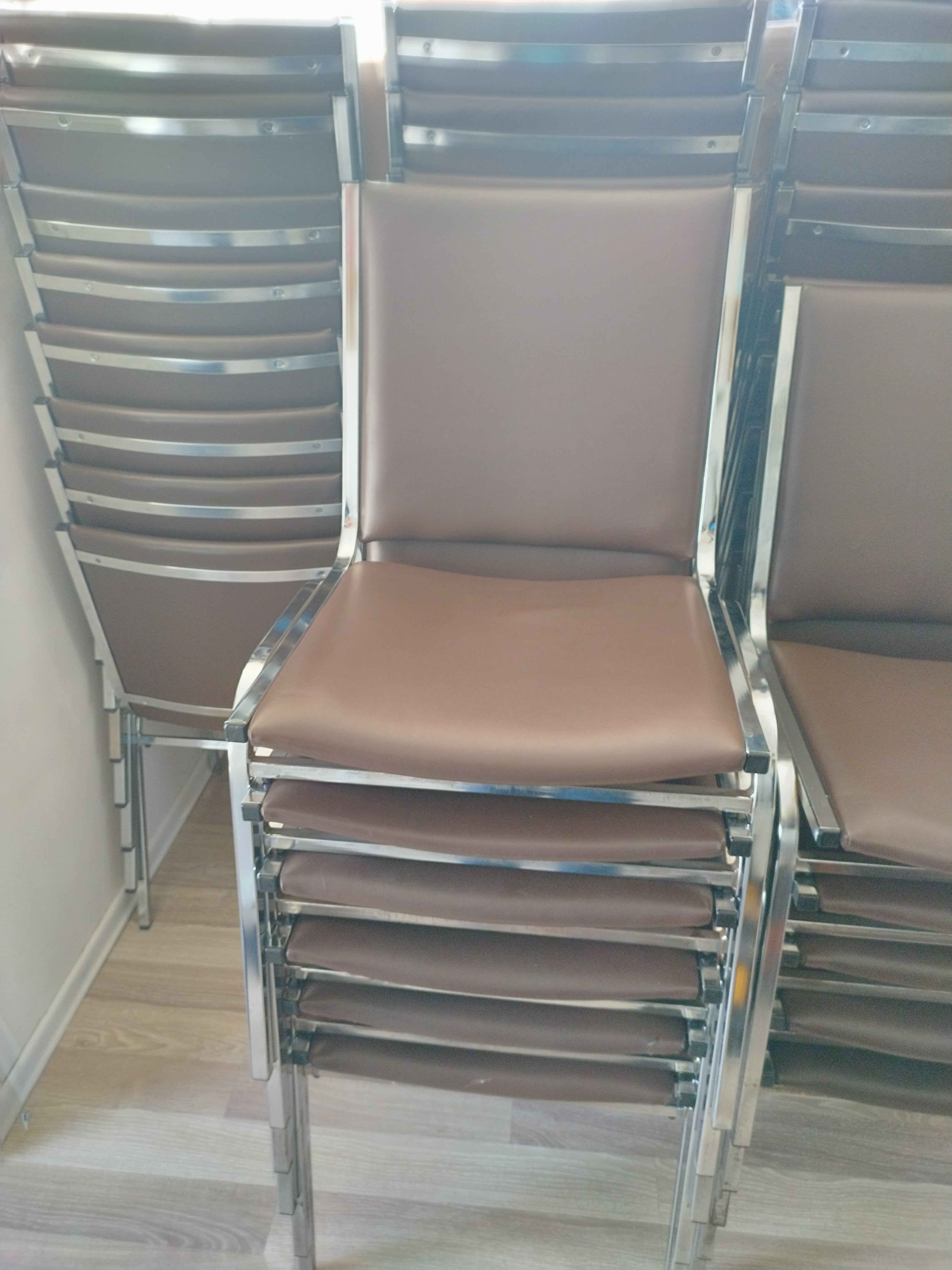 Stackable Leather Chairs