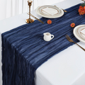 Navy Blue Cheesecloth Table Runner - Boho Style