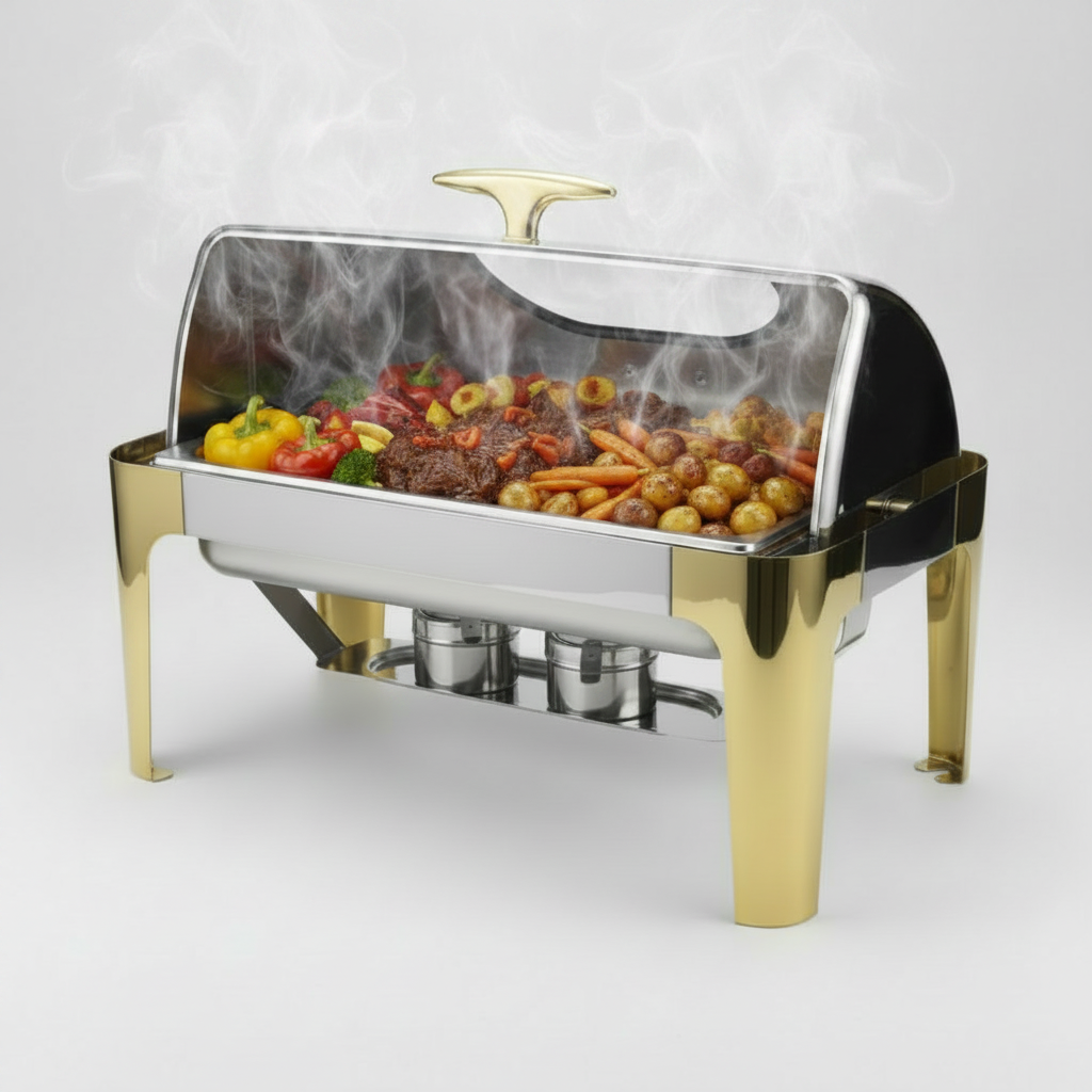 9L Stainless Steel Roll-Top Chafing Dish