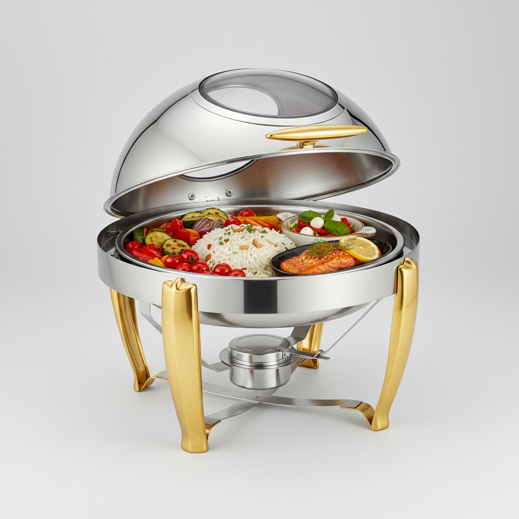 9L Stainless Steel Roll-Top Chafing Dish