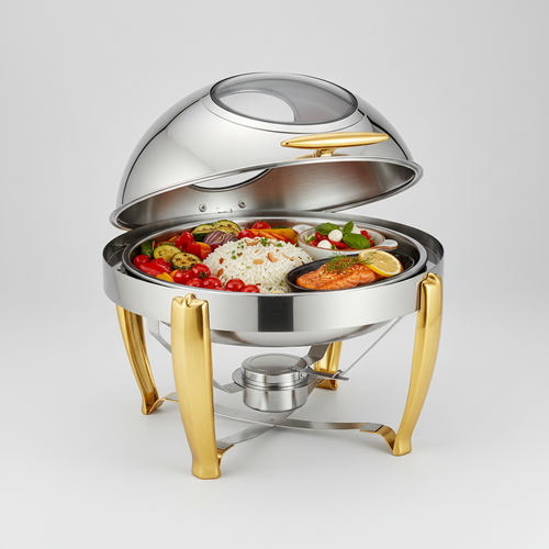 9L Stainless Steel Roll-Top Chafing Dish