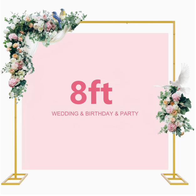 Gold Wedding Arch Stand – Round & Square Metal Backdrop Frame