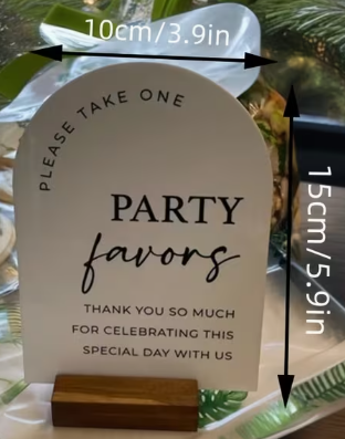 Party Favors Arch Table Sign