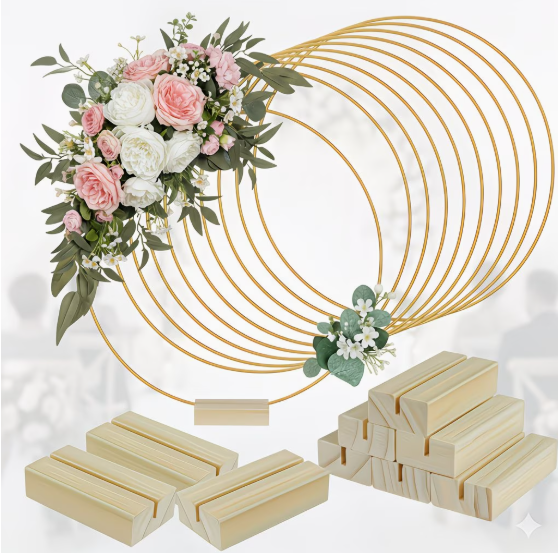 Golden Metal Centerpiece with Stand