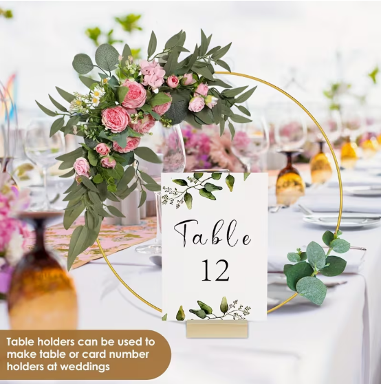 Golden Metal Centerpiece with Stand