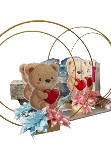Golden Metal Centerpiece with Stand