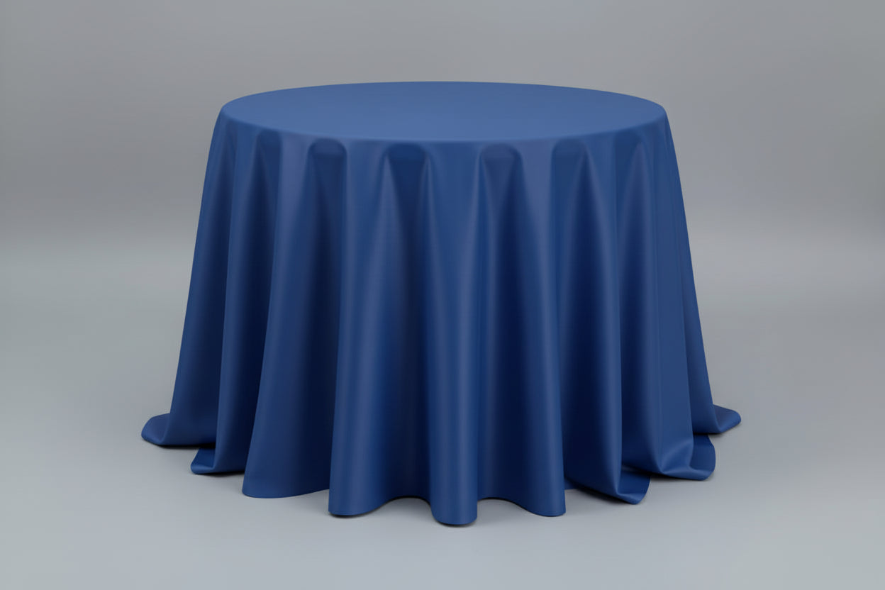 Double-sided reversible round tablecloth - 124" - 132".
