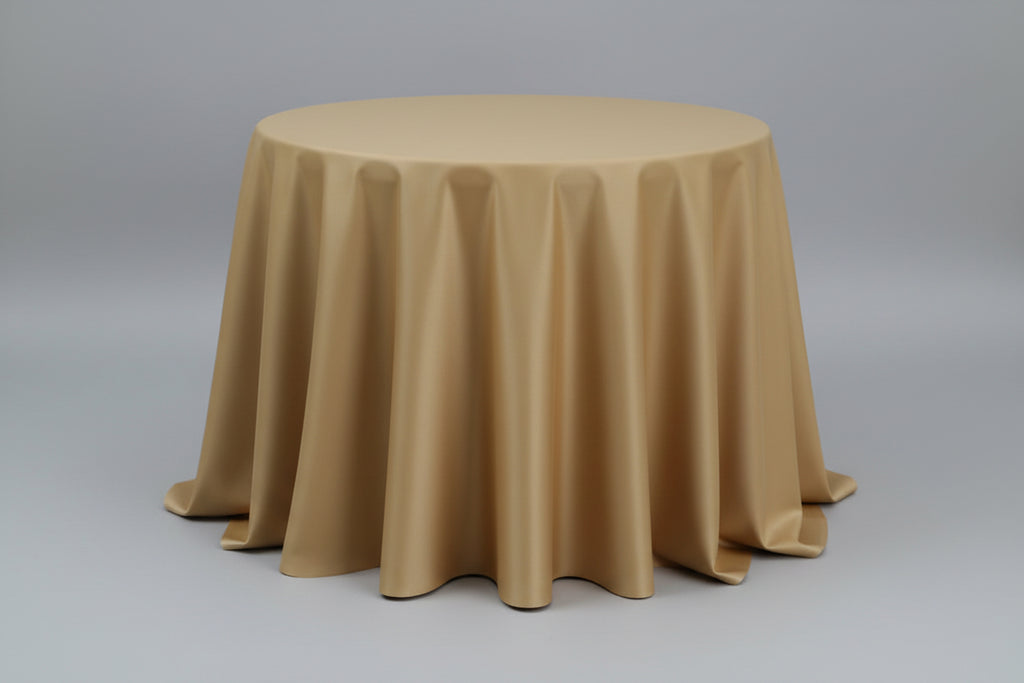 Reversible Round Tablecloth 120" - 132 - Champagne & Black