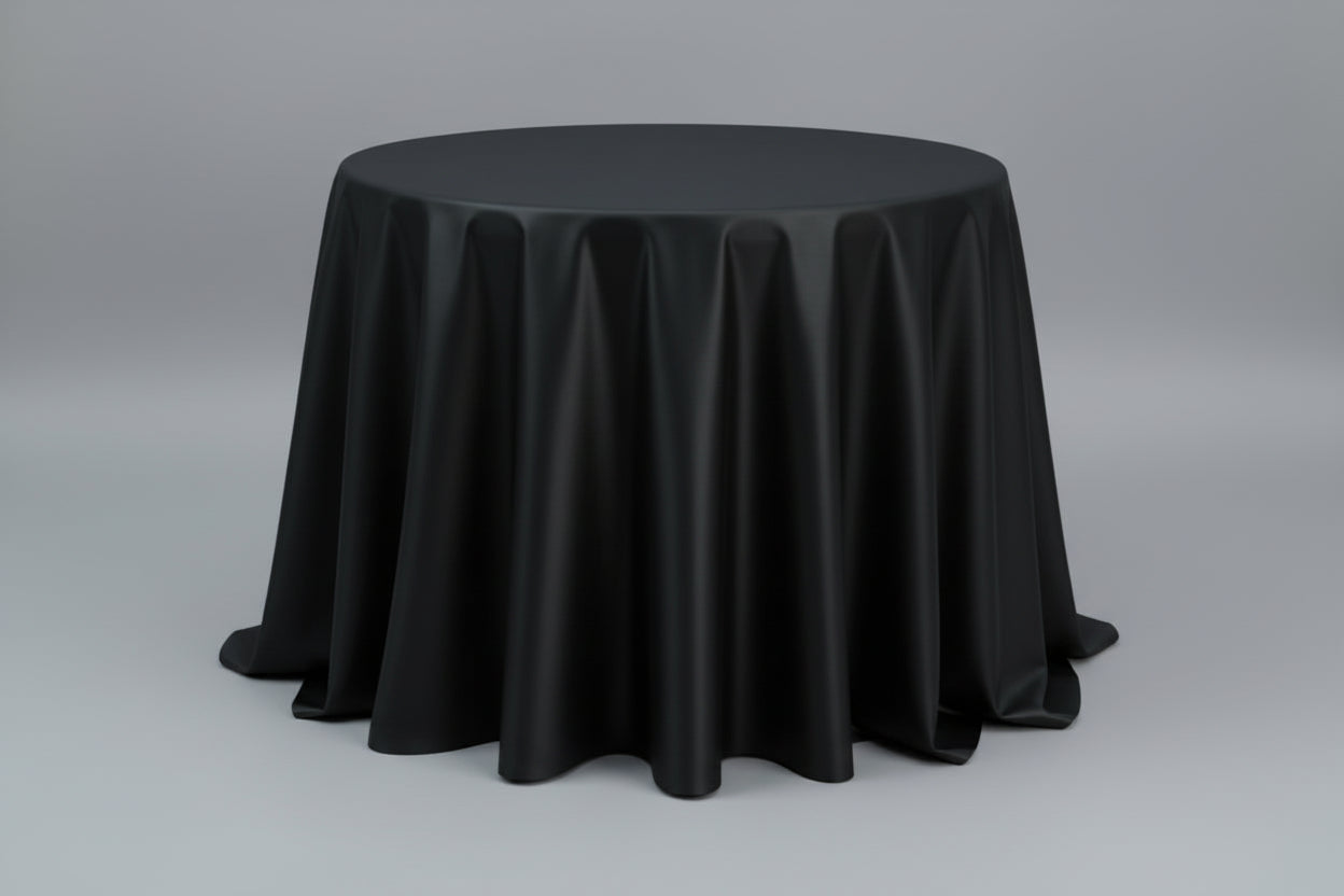 Double-sided reversible round tablecloth - 124" - 132".
