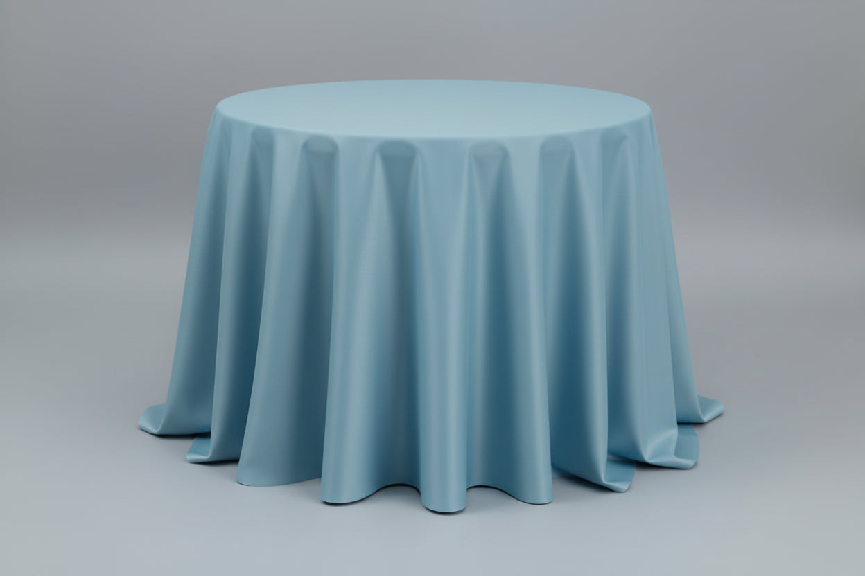 Double-sided reversible round tablecloth - 124" - 132".