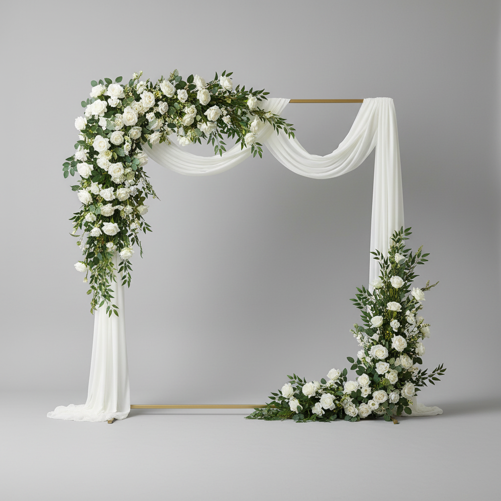 Gold Wedding Arch Stand – Round & Square Metal Backdrop Frame